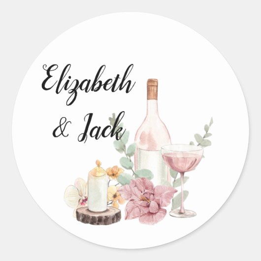 Sticker Rond Romantic wedding flowers blooming garden (Devant)