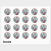 STICKER ROND ROMANTIQUE (Feuille)