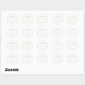 Sticker Rond romantique classique or monogramme sauge vert mari (Feuille)