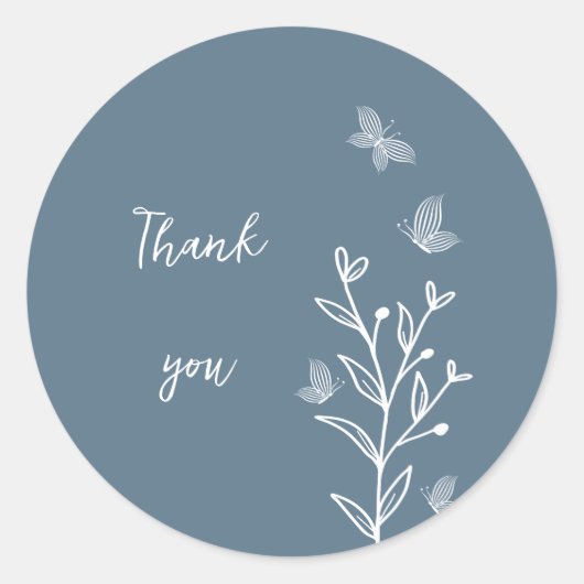 Sticker Rond Romantique élégant bleu foncé mariage (Devant)