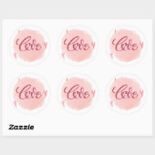 Sticker rond romantique "Love You" (Feuille)