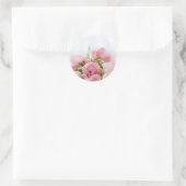 Sticker Rond Romantique Mariage Love Soft Rose Flower Bouquet (Sac)
