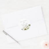 Sticker Rond Romantique Ranunculus Blanc Aquarelle (Enveloppe)