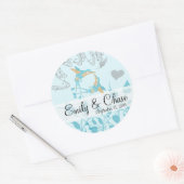 Sticker Rond Romantique rustique Colibri Kiss Amour OiseauMaria (Enveloppe)