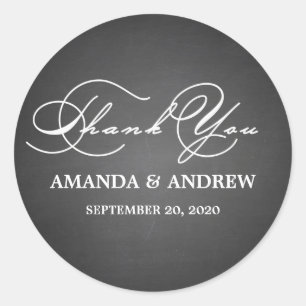 Sticker Rond Romantique Script Merci Mariage Favoriser les Étiq