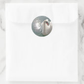 Sticker Rond Romantischer weisser Schwan (Sac)