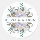 Sticker Rond Romanyal Botanique Purple chic Floral (Devant)