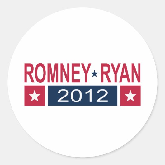Sticker Rond Romney Ryan 2012 (Devant)
