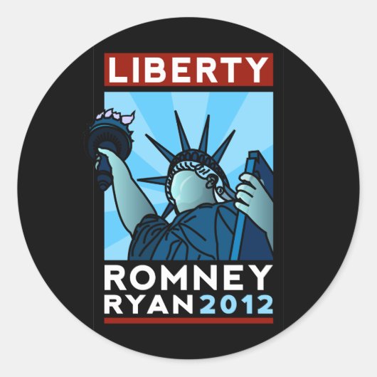 Sticker Rond Romney Ryan Liberty (Devant)