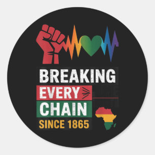Sticker Rond Rompre chaque chaîne depuis 1865 Femmes Hommes Jun
