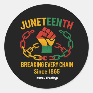 Sticker Rond Rompre chaque chaîne depuis 1865 - Junetten Freed