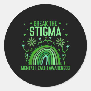 Sticker Rond Rompre La Stigmatisation, Anxiété Sensibilisation