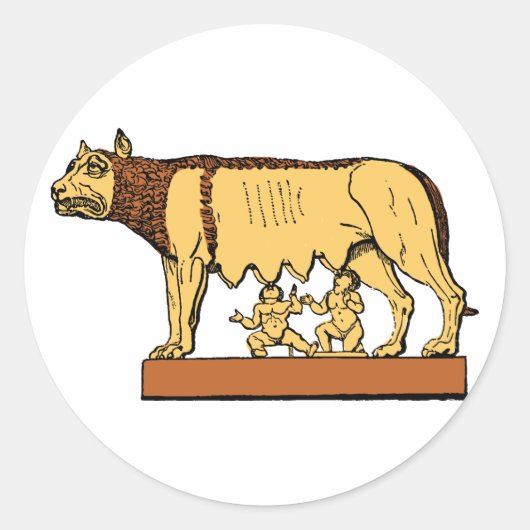 Sticker Rond Romulus et Remus (Devant)
