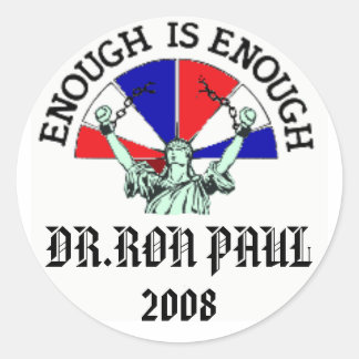 STICKER ROND RON PAUL, 2008