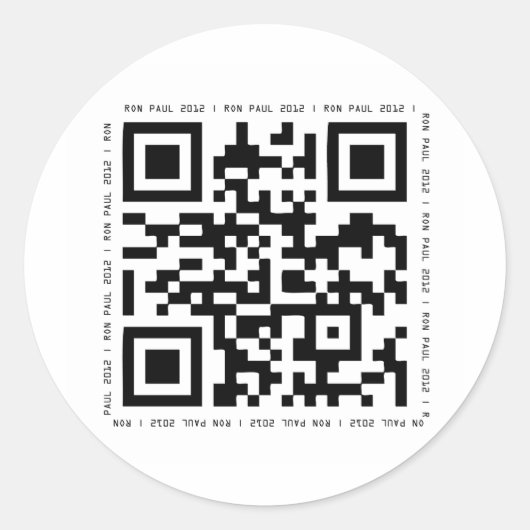 Sticker Rond Ron Paul 2012 (Devant)