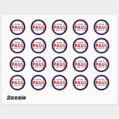 Sticker Rond Ron Paul 2012 (Feuille)