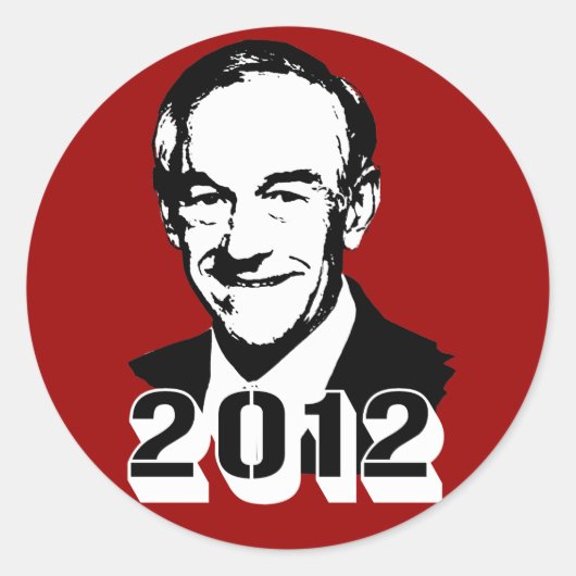 Sticker Rond Ron Paul 2012 (Devant)