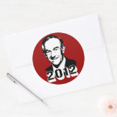Sticker Rond Ron Paul 2012 (Enveloppe)