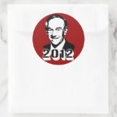 Sticker Rond Ron Paul 2012 (Sac)
