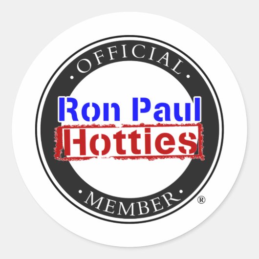 Sticker Rond Ron Paul Hotties (Devant)