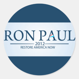 Sticker Rond Ron Paul, président