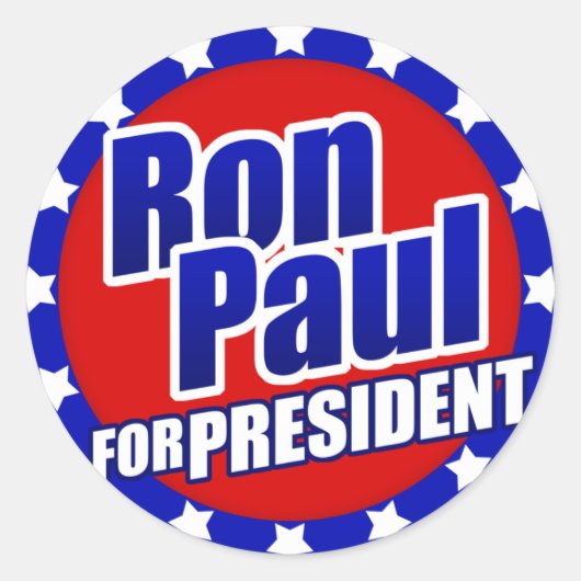 Sticker Rond Ron Paul, président (Devant)