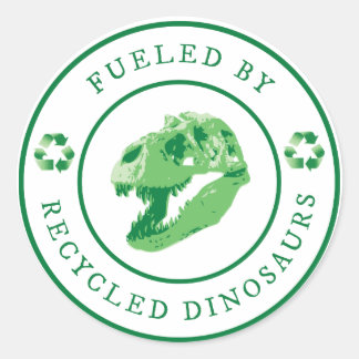 Sticker Rond Rond alimenté par des dinosaures Recyclés - Vert