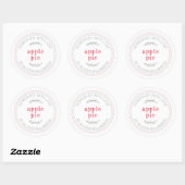 Sticker Rond Rond Blanc Classique Tarte aux Pommes Maison Rusti (Feuille)