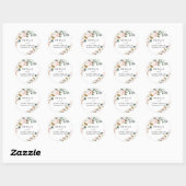 Sticker Rond  rond classique de mariage rose doré essuyé avec f (Feuille)