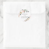 Sticker Rond  rond classique de mariage rose doré essuyé avec f (Sac)