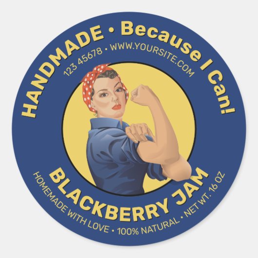 Sticker rond rond de la jar de Rosie (Devant)