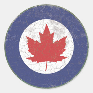 Sticker Rond Rondeau canadien de feuille d'érable de RAF