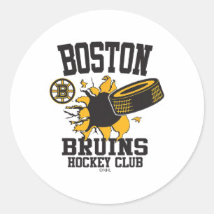 Sticker Rond Rondelle de hockey des Boston Bruins éclatée grise