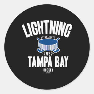 Sticker Rond Rondelle de hockey Tampa Bay Lightning noire offic