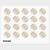 Sticker Rond ronds classic avec couronne rustique de fleurs de (Feuille)