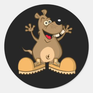 Sticker Rond rongeur "bande dessinée " d'autocollant