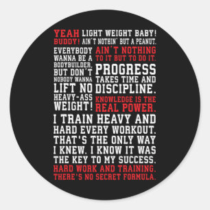 Sticker Rond Ronnie Fitness Cite Gymnase entraînement Bodybuild