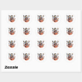 Sticker Rond Ronron cosmique - Chat guitariste astro (Feuille)