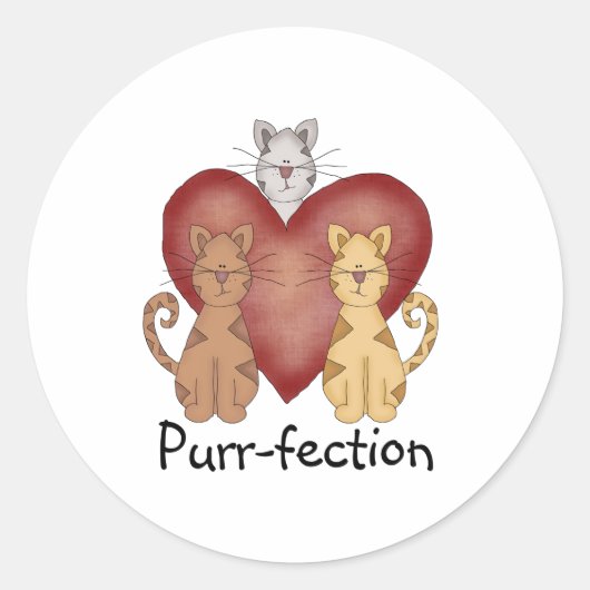 Sticker Rond Ronronnement-fection de chats (Devant)
