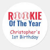 Sticker Rond Rookie Baseball 1er anniversaire (Devant)