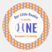 Sticker Rond Rookie Baseball 1er anniversaire (Devant)