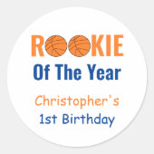 Sticker Rond Rookie Basketball 1er anniversaire (Devant)