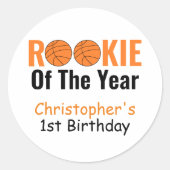 Sticker Rond Rookie Basketball 1er anniversaire (Devant)