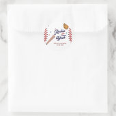 Sticker Rond Rookie de baseball de l'année Baseball 1er anniver (Sac)