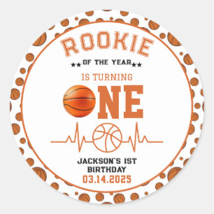 Sticker Rond Rookie de l'année 1er anniversaire de basket-ball