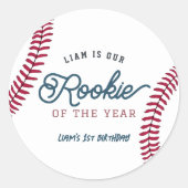 Sticker Rond Rookie de l'année Baseball 1er anniversaire (Devant)