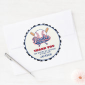 Sticker Rond Rookie De L'Année Baseball Custom Anniversaire Fêt (Enveloppe)