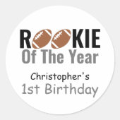 Sticker Rond Rookie Football 1er anniversaire (Devant)