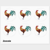 STICKER ROND ROOSTER (Feuille)