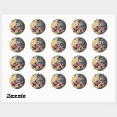 Sticker Rond Rooster and Hen (Feuille)